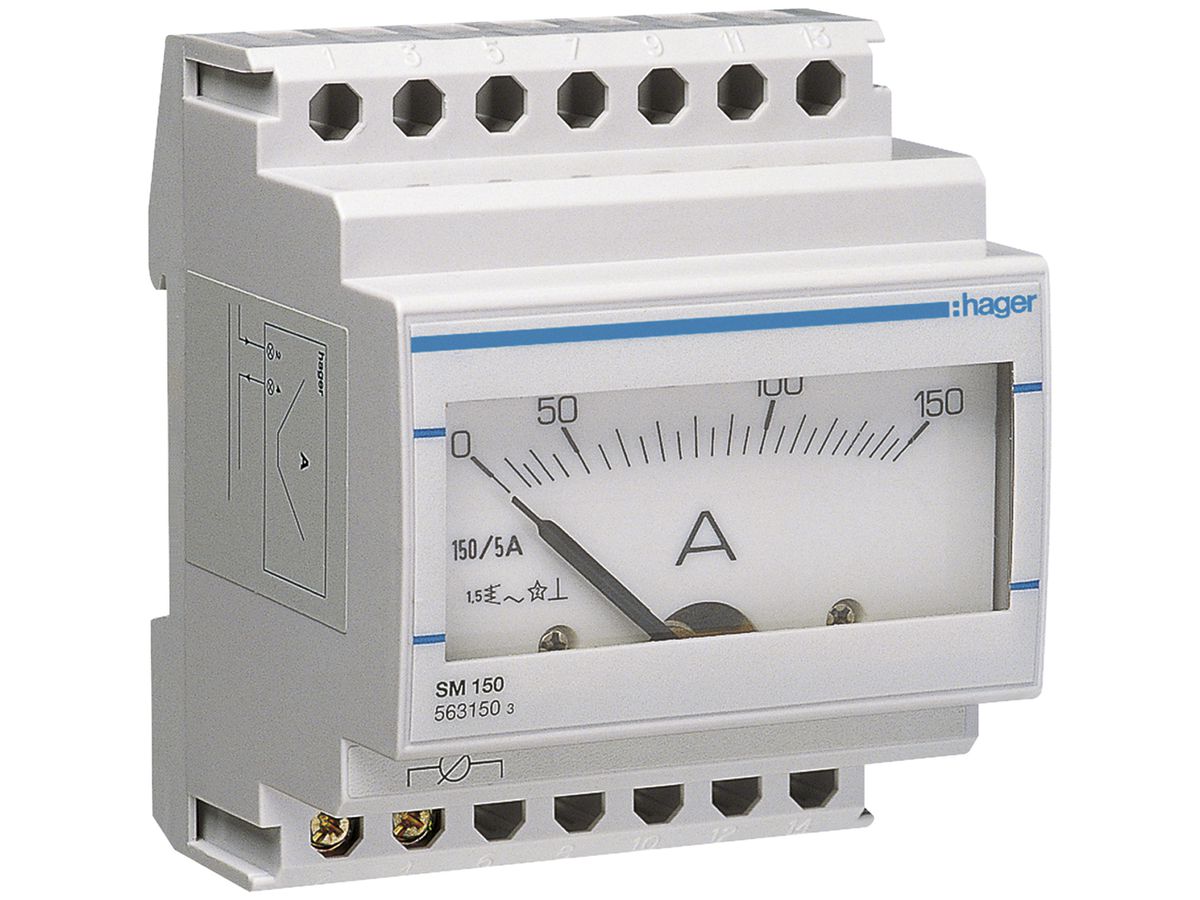 EB-Amperemeter Hager 0…150A, ohne Stromwandler