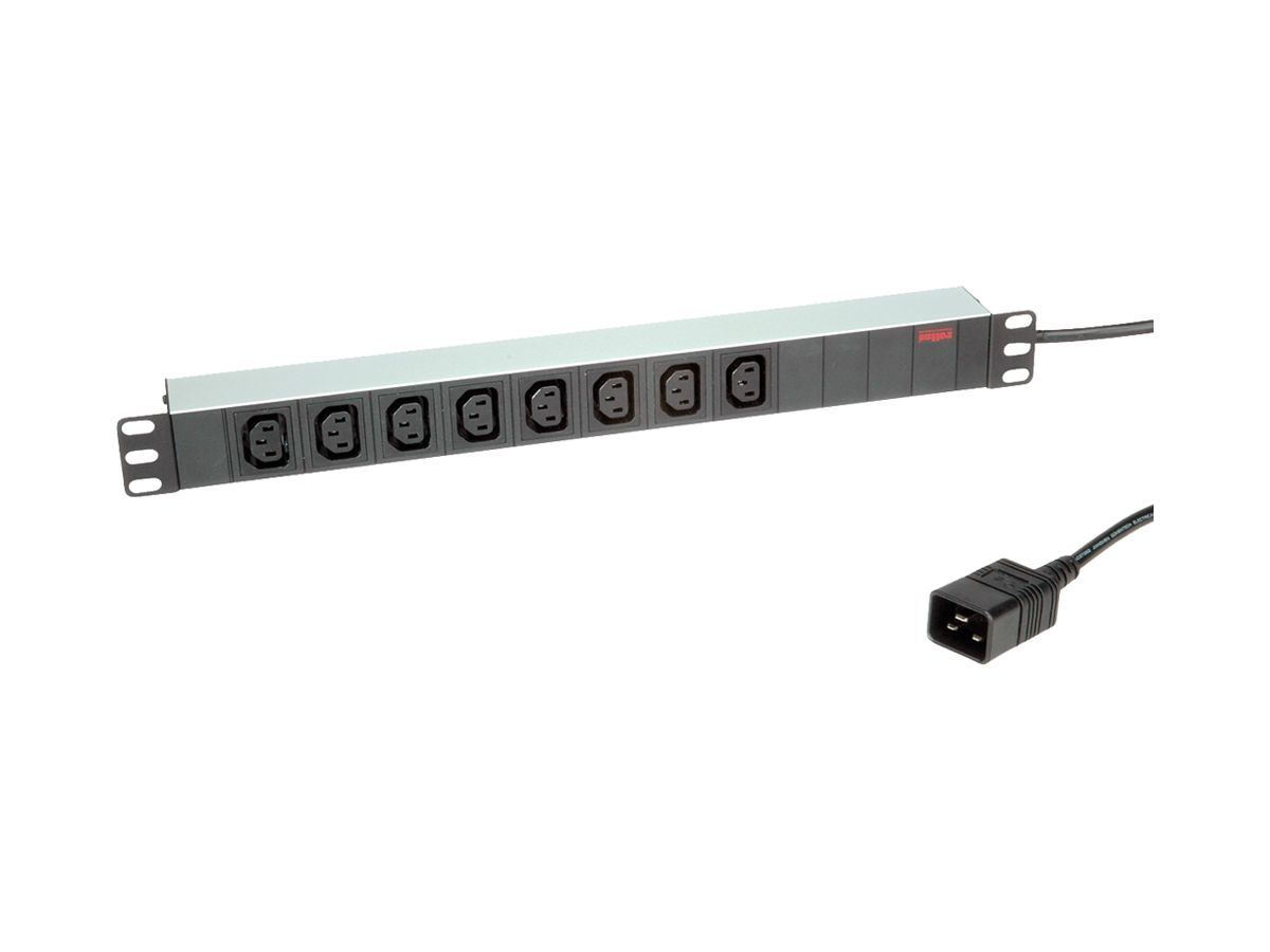 Steckdosenleiste 19" ROLINE 8×C13 2m 1HE schwarz