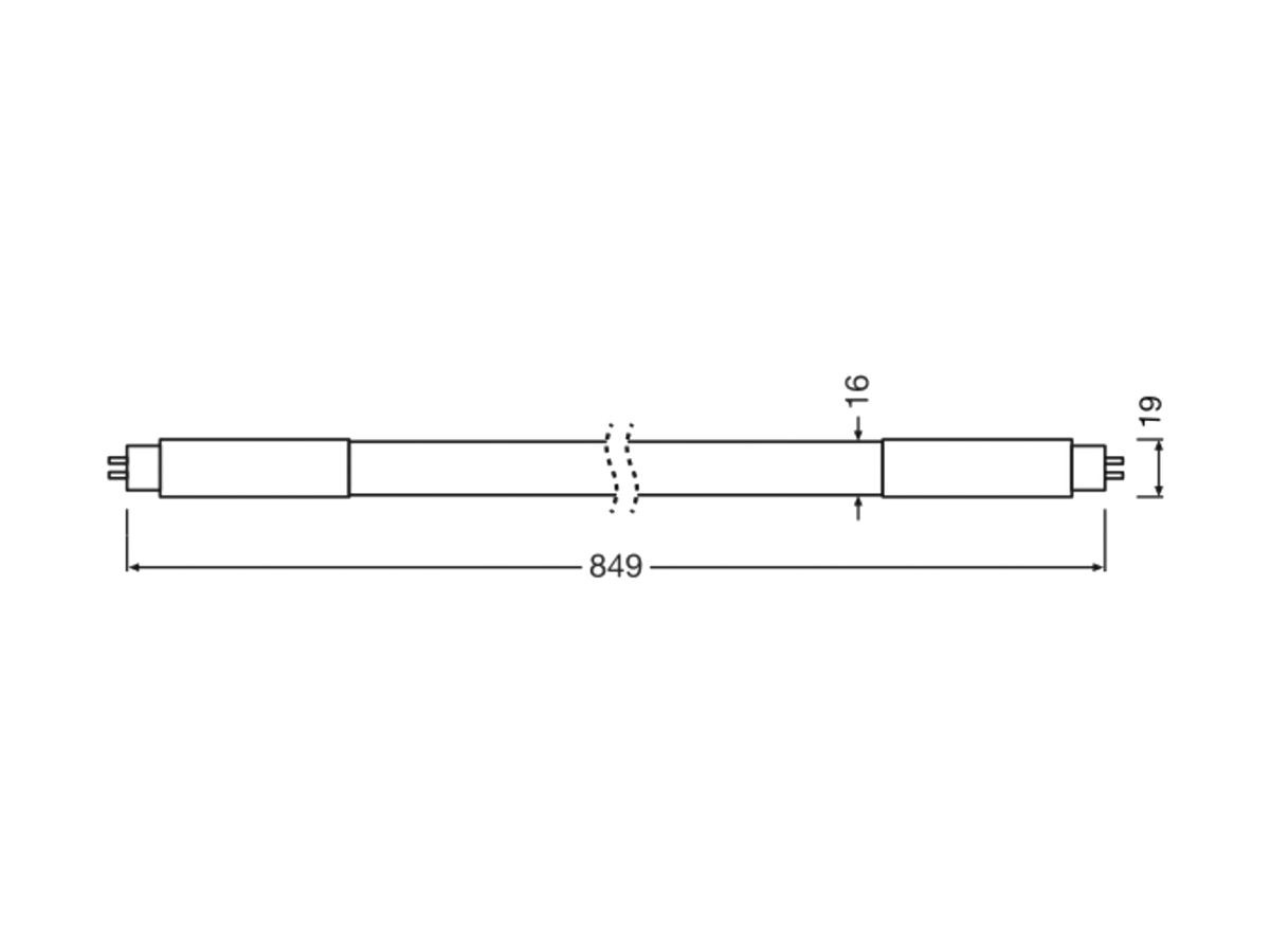LED-Röhre LEDVANCE G5 11W 1700lm 865 mattiert 849mm