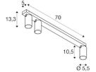 Deckenleuchte SLV KAMI GU10 3×0…10W 700×125mm schwarz/Gold