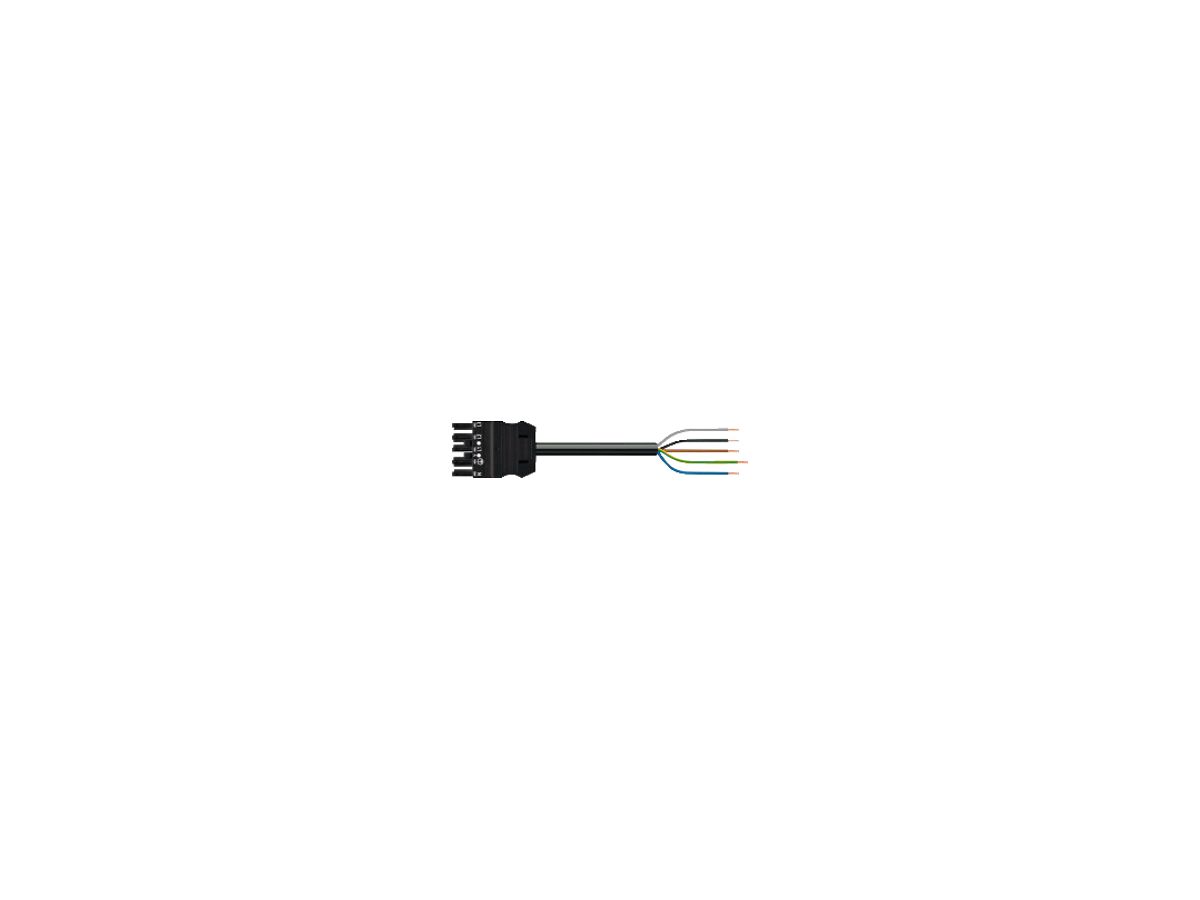 Anschlussleitung WAGO 5×2.5mm² Bu 1m schwarz