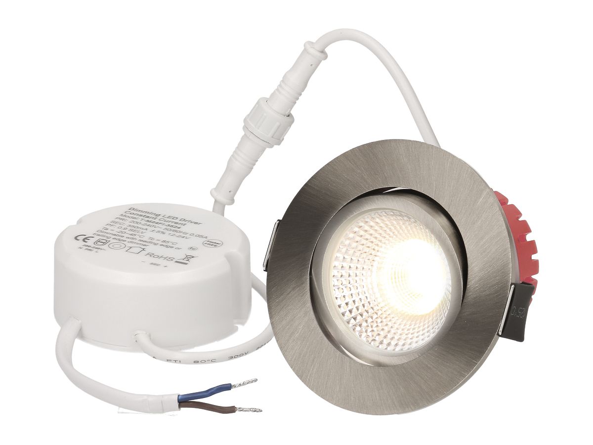 EB-LED-Spot maxLUCE SOLV-IP65 8W 230V DIM 710lm 930 Loch-Ø68mm 38° IP65 nickel