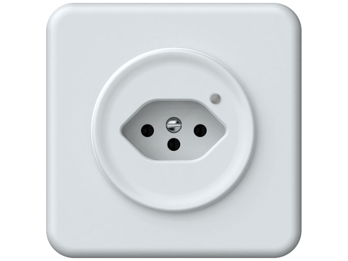 UP-Steckdose origin 1×Typ 13 bel.grün 10A 230V 92×92mm weiss