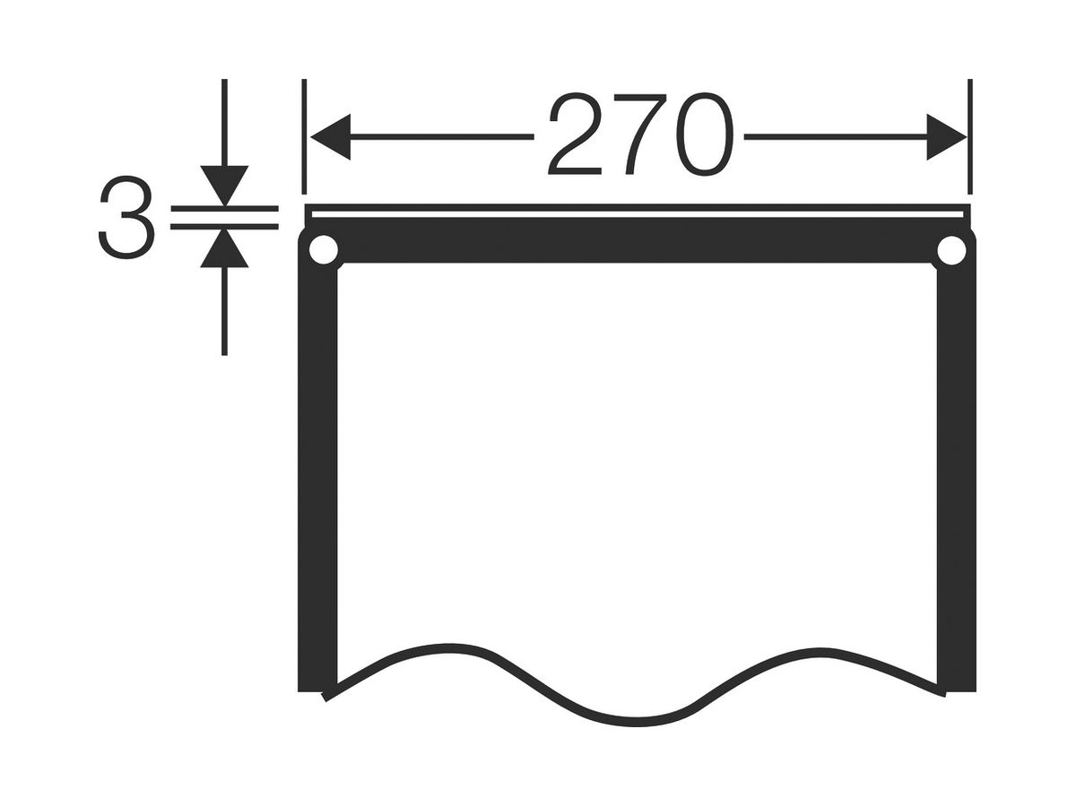 Verschlussplatte grau 270mm für Apparategehäuse Enystar