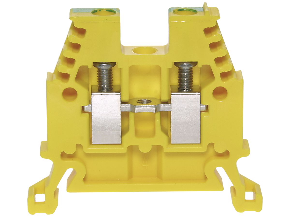 Durchgangs-Reihenklemme Woertz 0.5…4mm² 32A 1000V Schraubansch.2×1 TH35 gn/gb