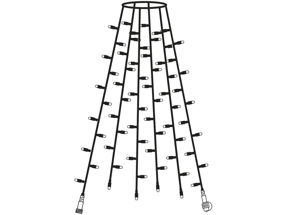 Baum-Lichterkette System 24 Extra, schwarz, 1.8W, 84 LED, 1.8m, warmweiss