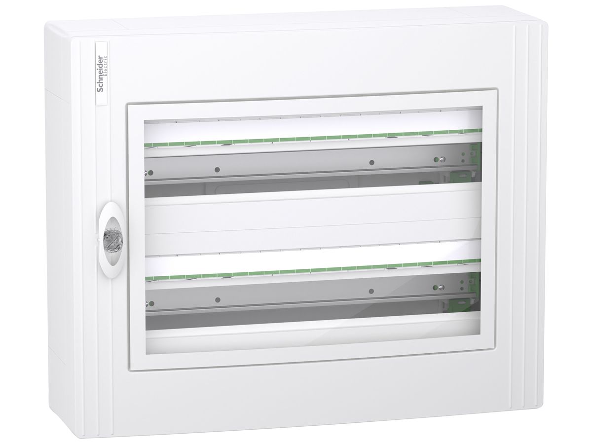 AP-Kleinverteiler SE PrismaSeT XS mit Tür transparent 2×24TE 550×450×168mm