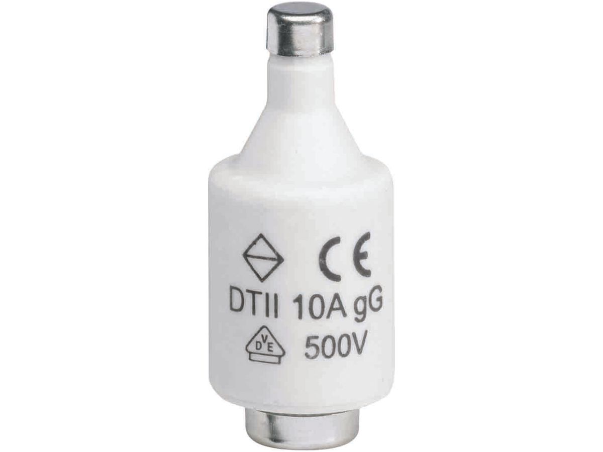 D-Sicherung DTII 10A 500V gG mit Kennmelder