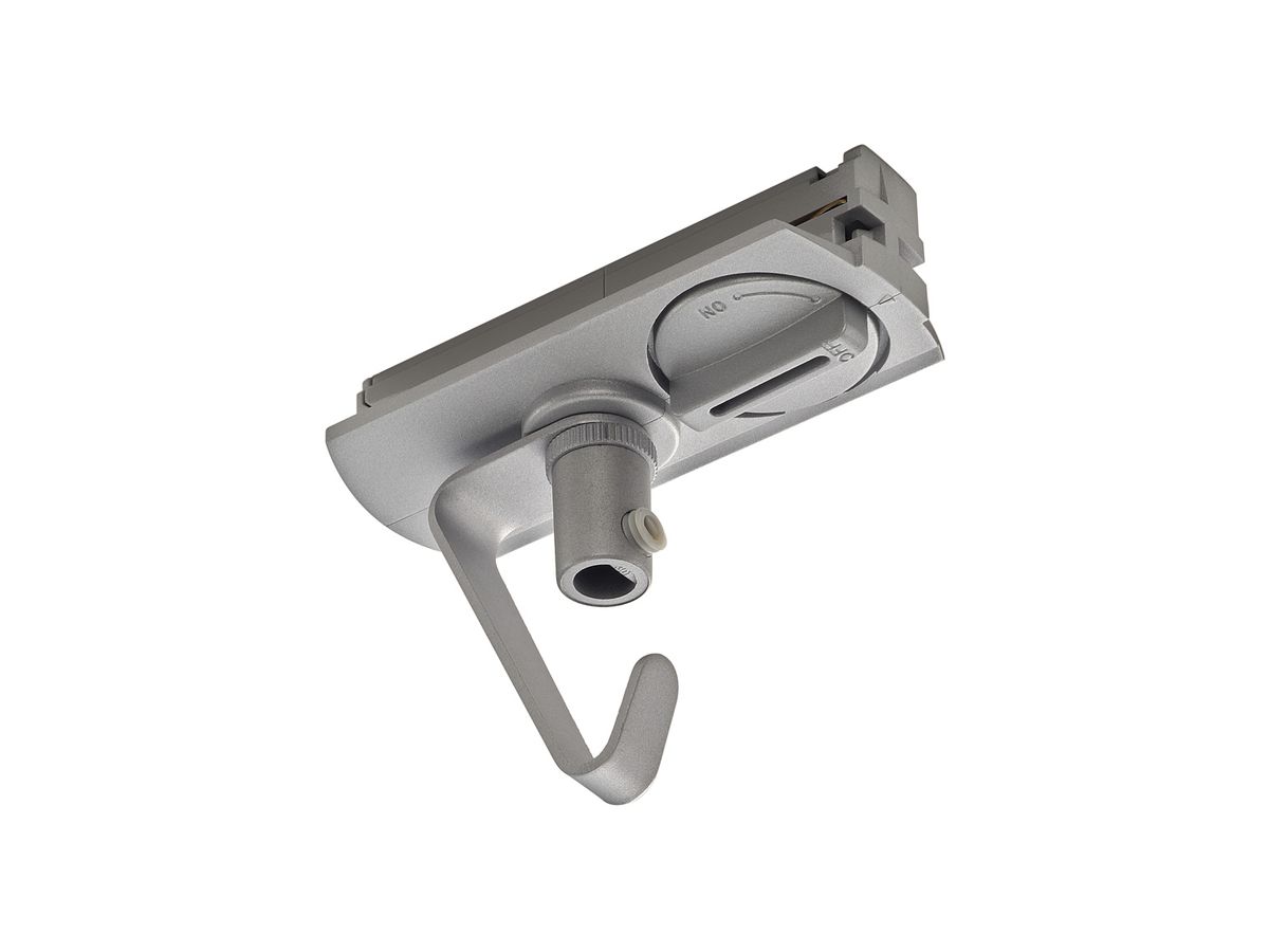 Leuchtenadapter SLV für 1-Phasen Stromschiene, silbergrau