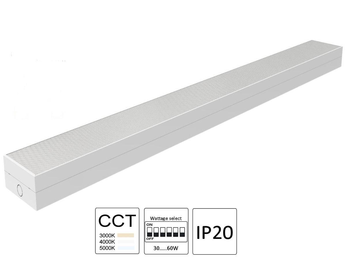 LED-Leuchte Kingston 1500mm weiss - IP20,35-60W Einstellbar,3000/4000/5000K