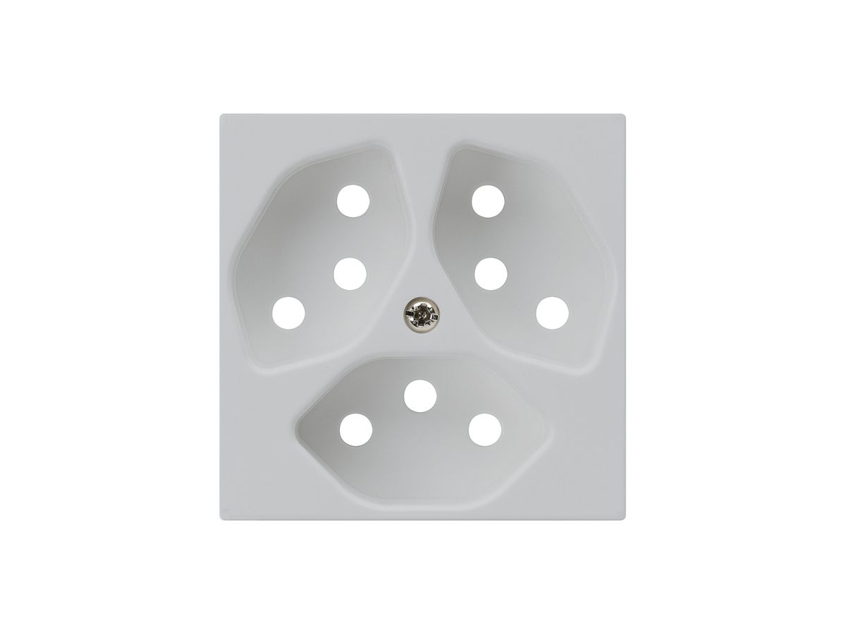 Frontplatte kallysto 3×T13 hellgrau 60×60mm für Steckdose 3×T13