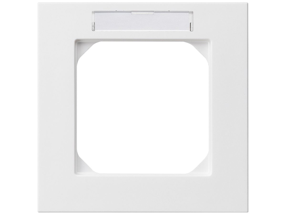 UP-Abdeckrahmen kallysto.pro 1×1 weiss 94×94mm mit Beschriftungsrahmen