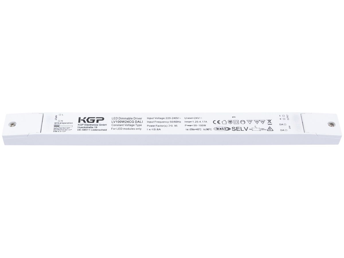 LED-Konverter DOTLUX CV IP20 30…100W 24V 1250…4170mA DALI