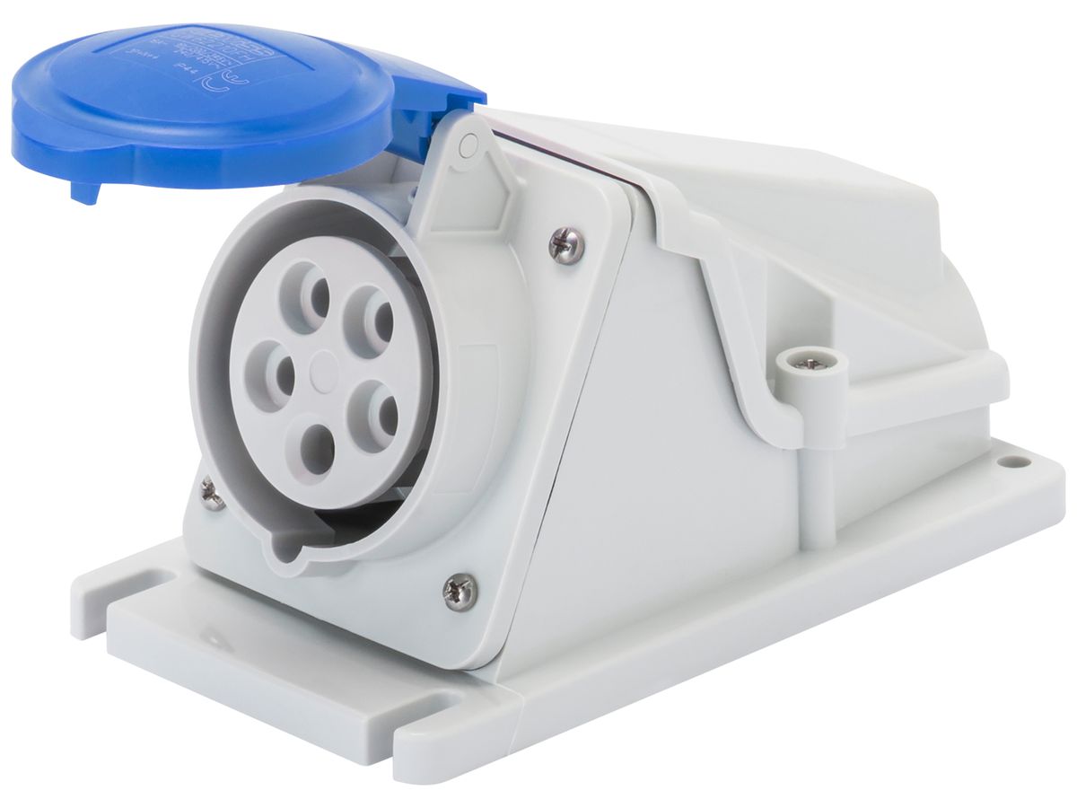 AP-Steckdose CEE Gewiss 309 HP 5P 16A 230V bl 9h IP44 Schraube 160×90mm