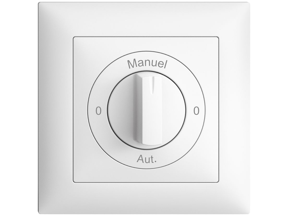 Frontset 0-Auto-0-Main EDIZIOdue weiss 88×88mm für Drehschalter