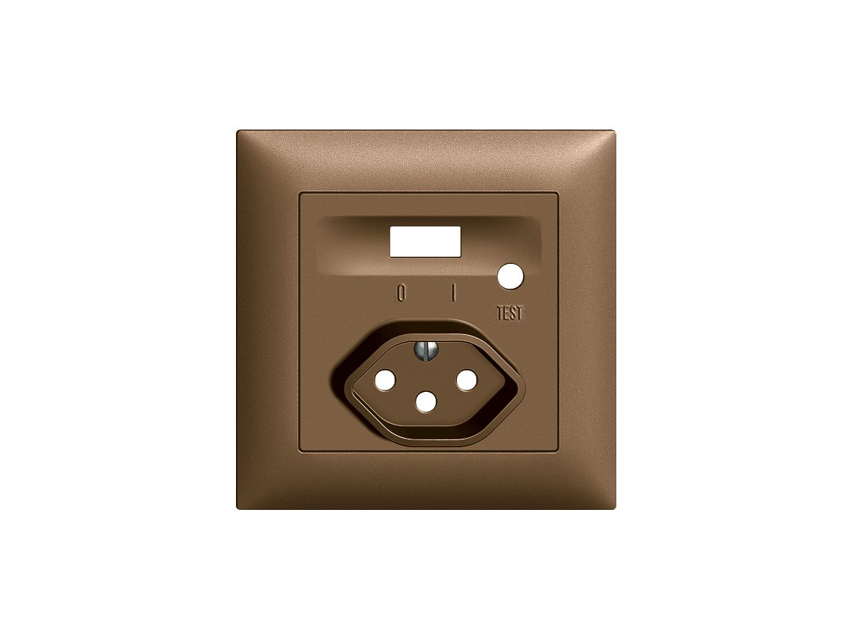 Frontset EDIZIOdue zu FI-Steckdose coffee