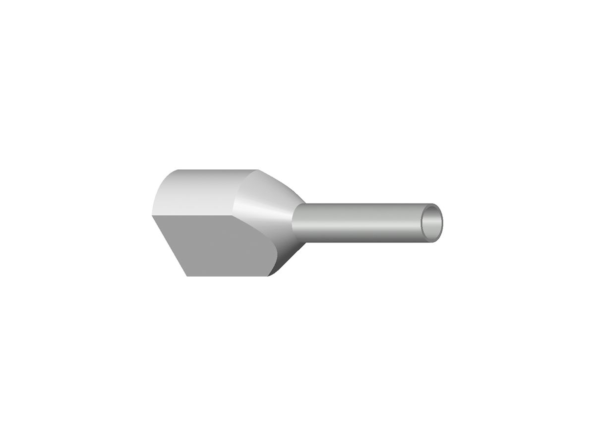 Zwillings-Aderendhülse isoliert 2×0.75mm²/8mm weiss