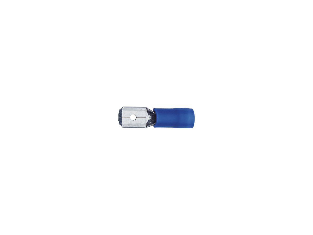 Flachstecker Ferratec teilisoliert PVC 6.3×0.8mm 1.5…2.5mm² blau 500Stk