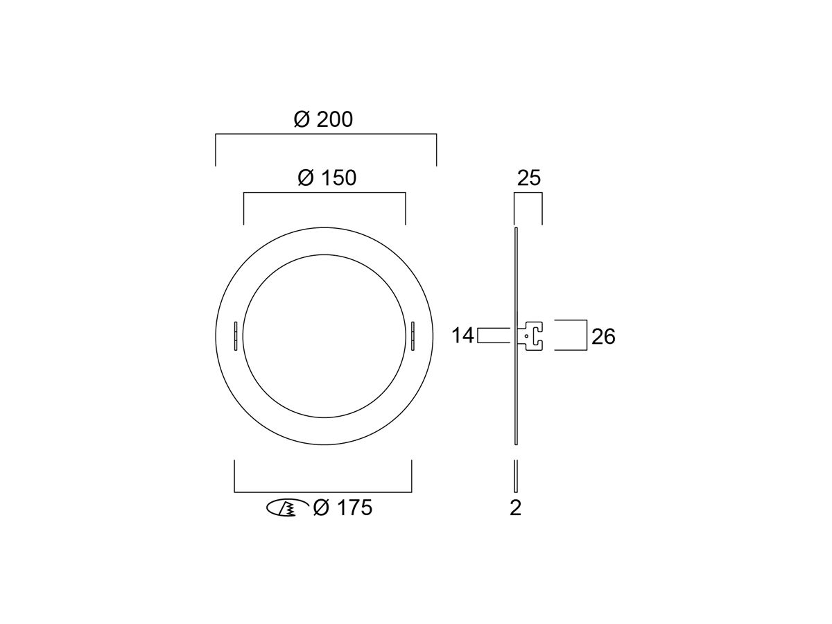 Adapterring Feilo Sylvania Ausschnitt Ø150…175mm RAL 9003