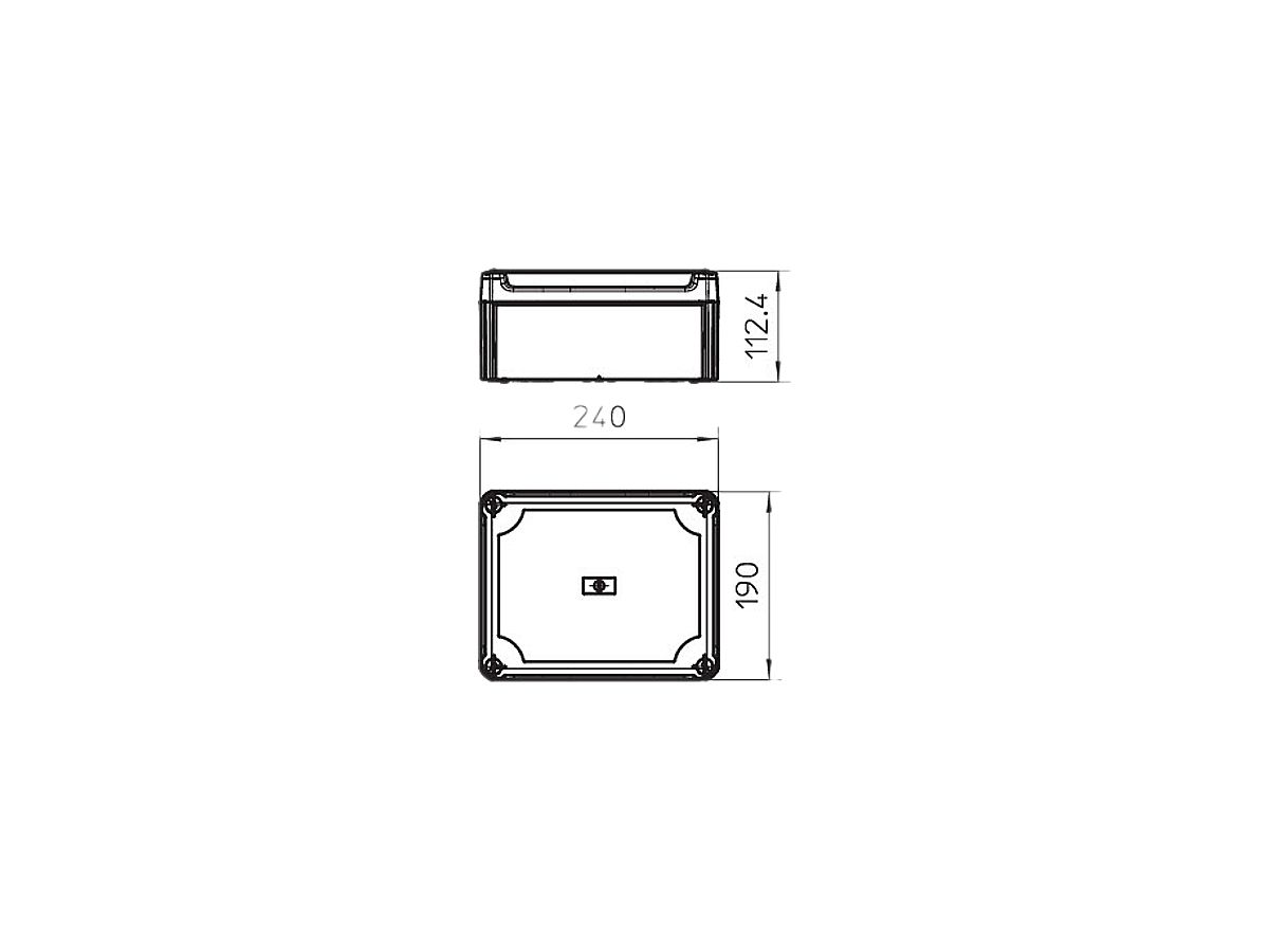 Kabelabzweigkasten Bettermann geschl. 240×190×115mm mit Deckel transparent