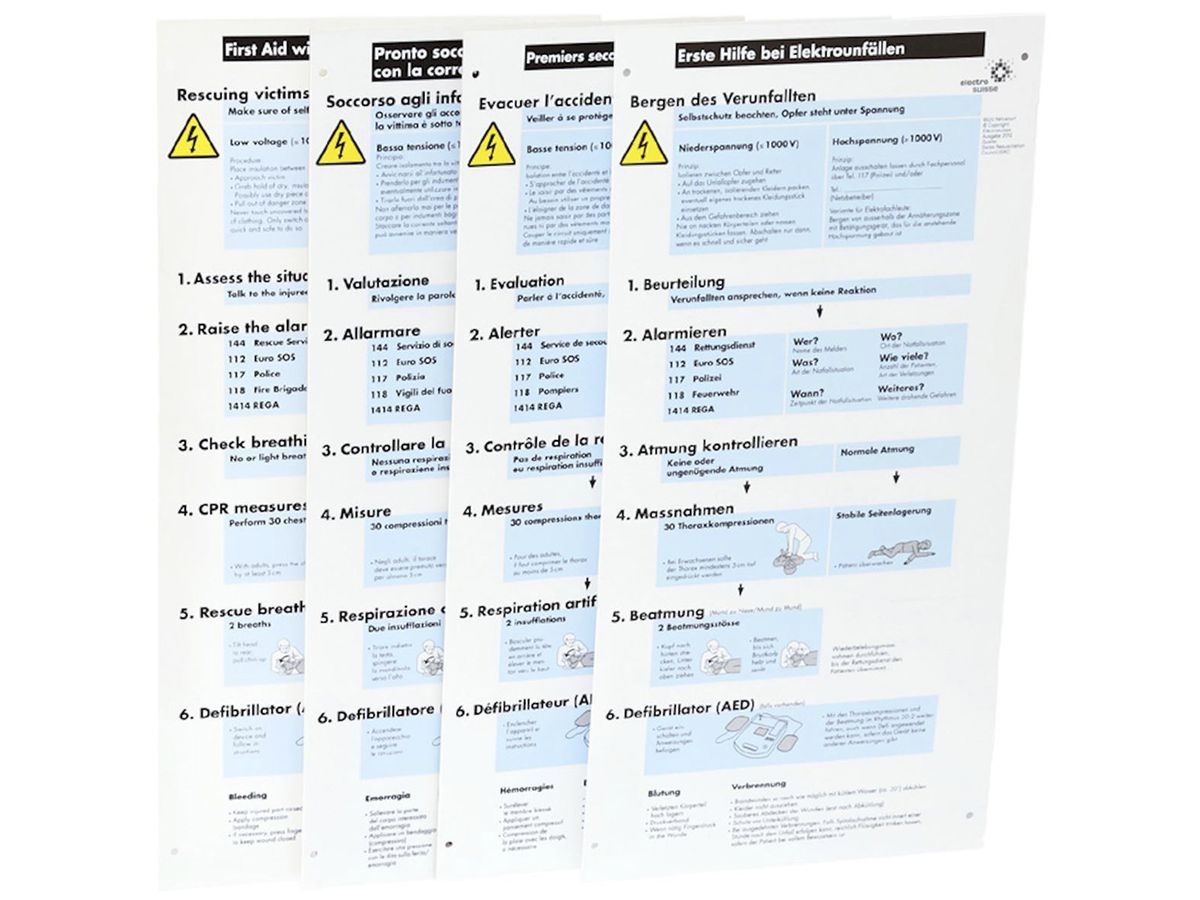 Erste-Hilfe-Tafel Französisch 210×432mm