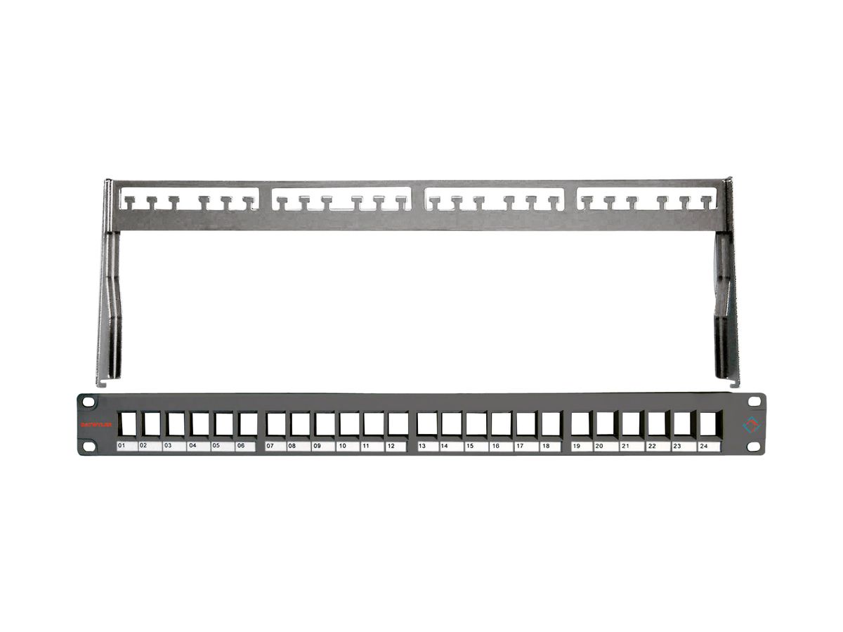 Patchpanel 19" Dätwyler KS 24x, 24-Port Keystone leer geschirmt 1HE sz