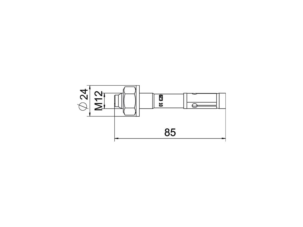 Bolzenanker BET BZ3 M12×85mm (0…10mm) Stahl