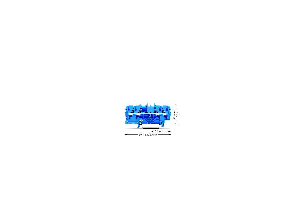 Durchgangsklemme WAGO TOPJOB-S 2.5mm² 4L blau Serie 2002