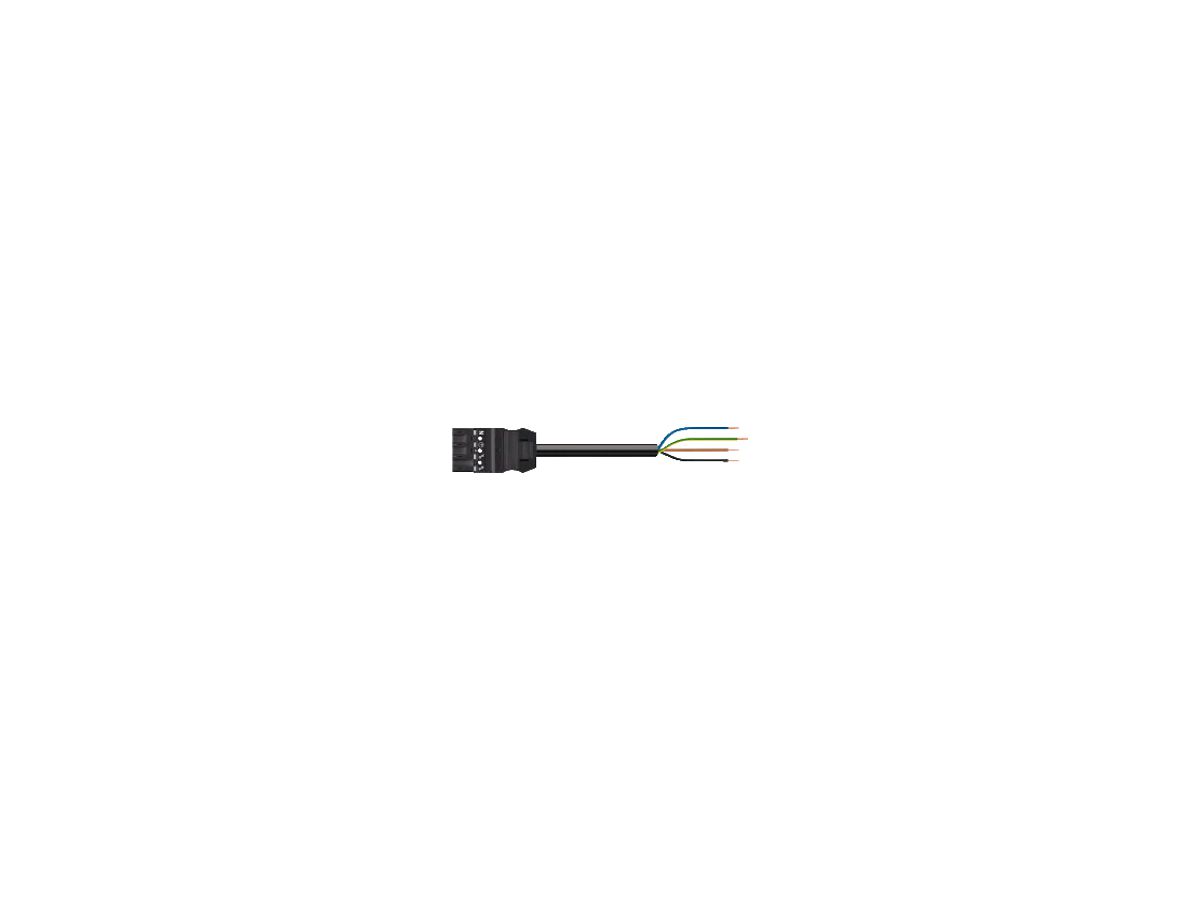 Anschlussleitung WINSTA MIDI 4×1.5mm² 16A 400V 3m Kod.A Stecker/frei schwarz