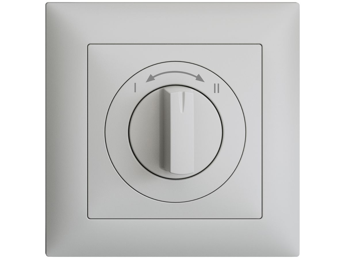Frontset EDIZIOdue I<->II hellgrau 88×88mm für Drehschalter