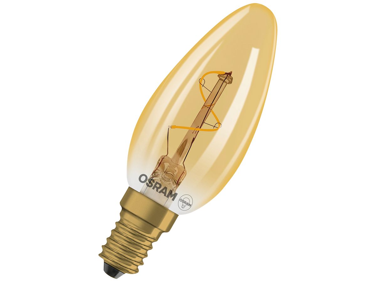 LED-Lampe LEDVANCE Vintage 1906 E14 1.8W 30lm 822 B10.5 gold Ø35×97mm