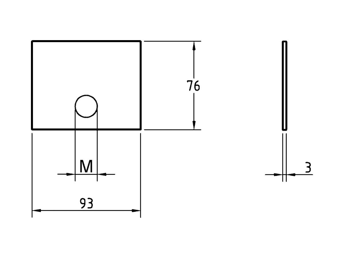 Abdeckplatte R&S 93×76mm 1×M32