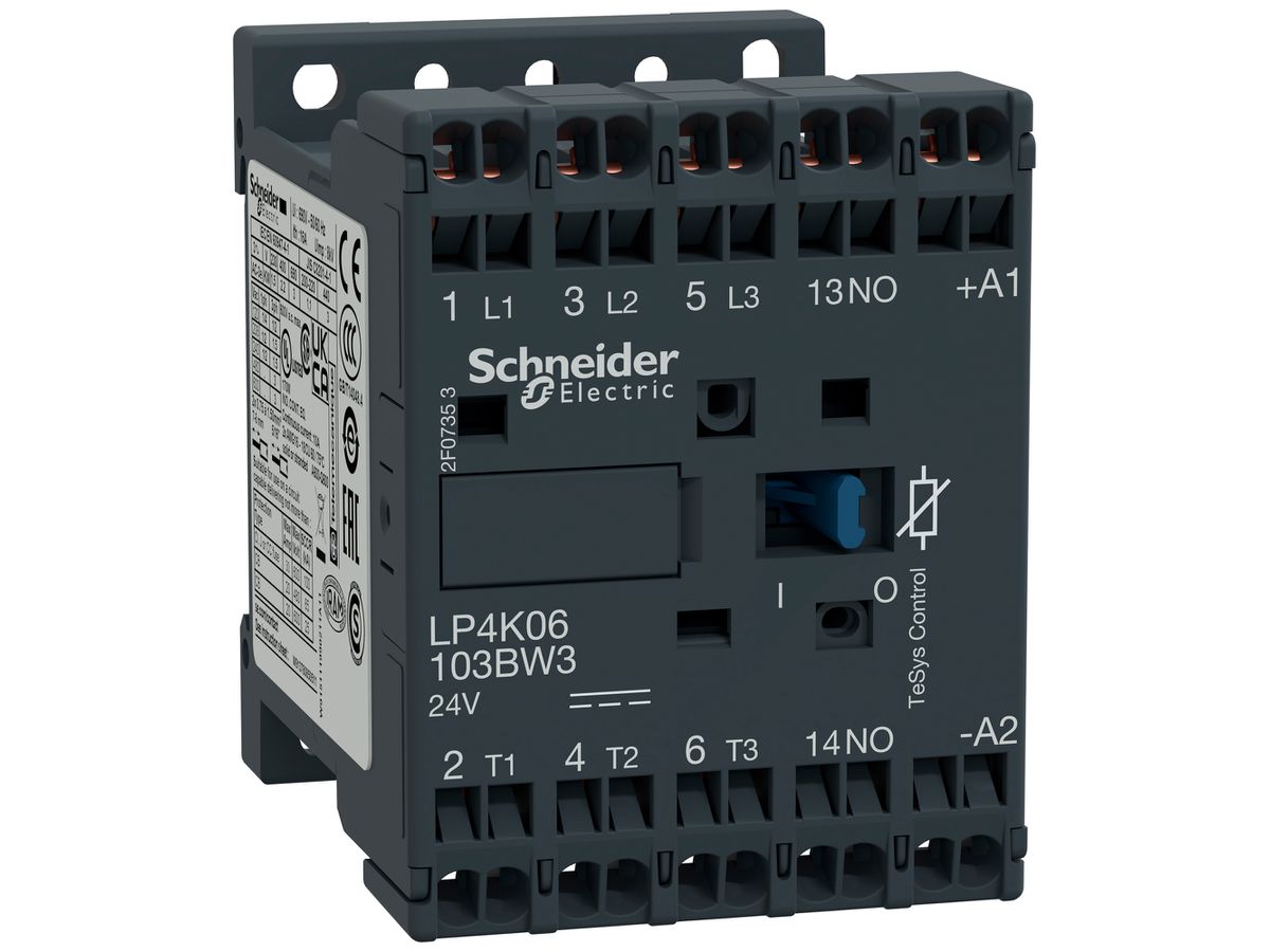 Leistungsschütz TeSys 24VDC 3NO 20A 6A 2.2kW 4A 1.5kW