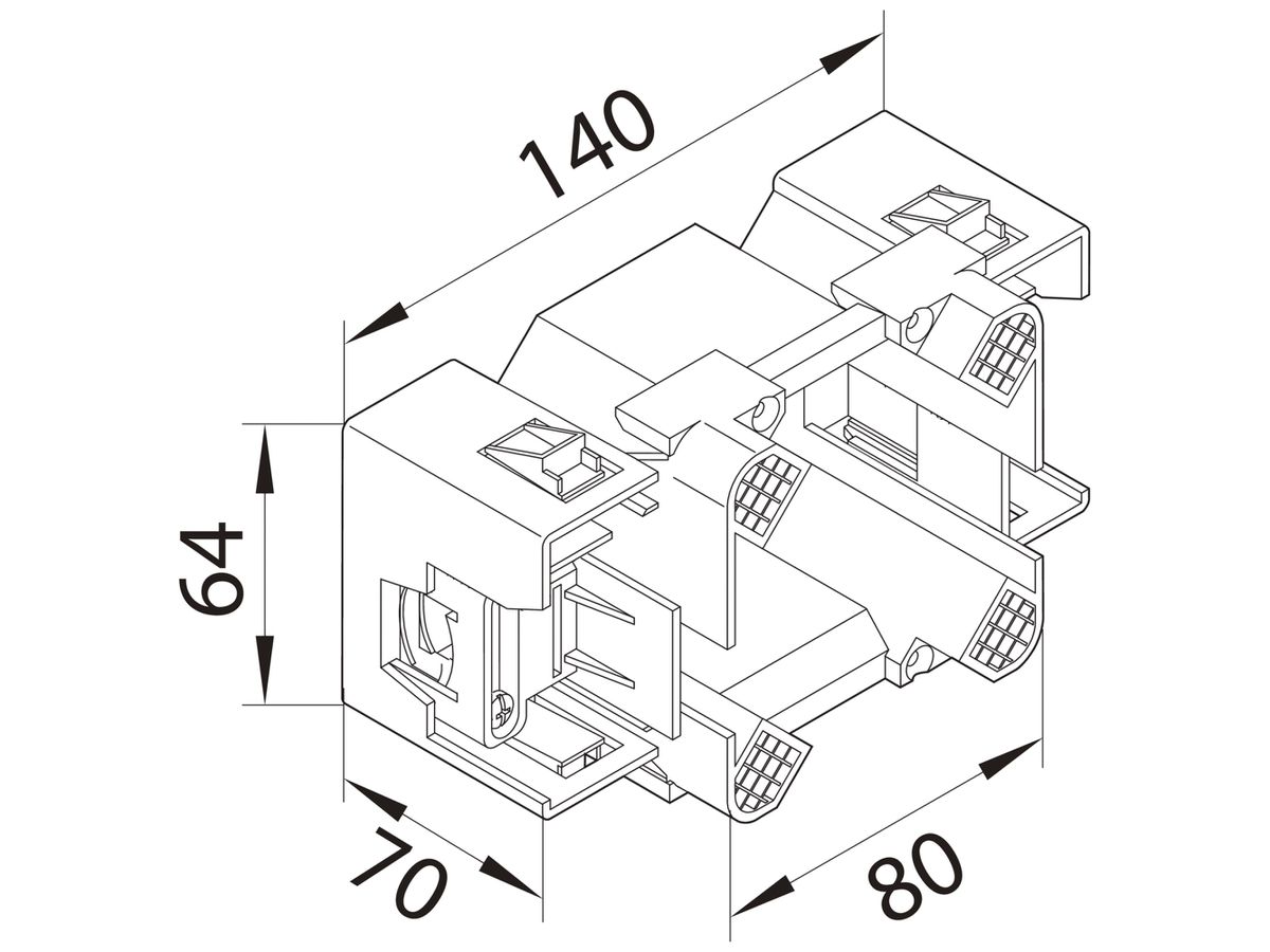 EB-Gerätedose CEE tehalit G2745 PA halogenfrei für Kan. ohne C-Nut