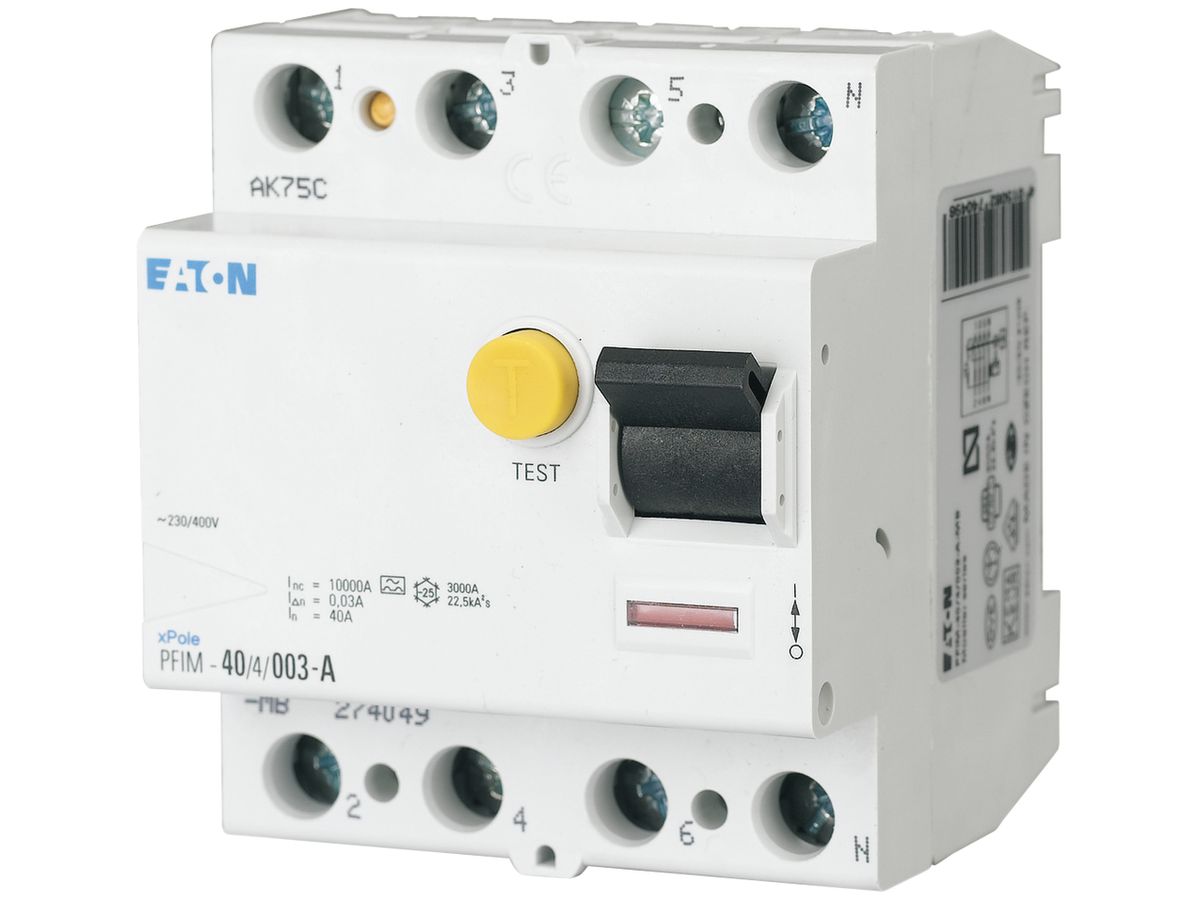 Fehlerstromschutzschalter Eaton PFIM 4P 80A 30mA Typ A