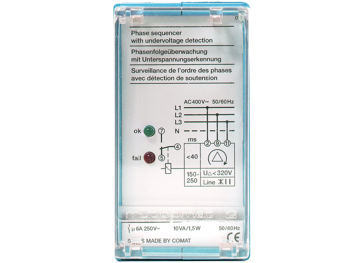Phasenfolge-Überwachungsrelais ComatReleco SSU31, 400VAC
