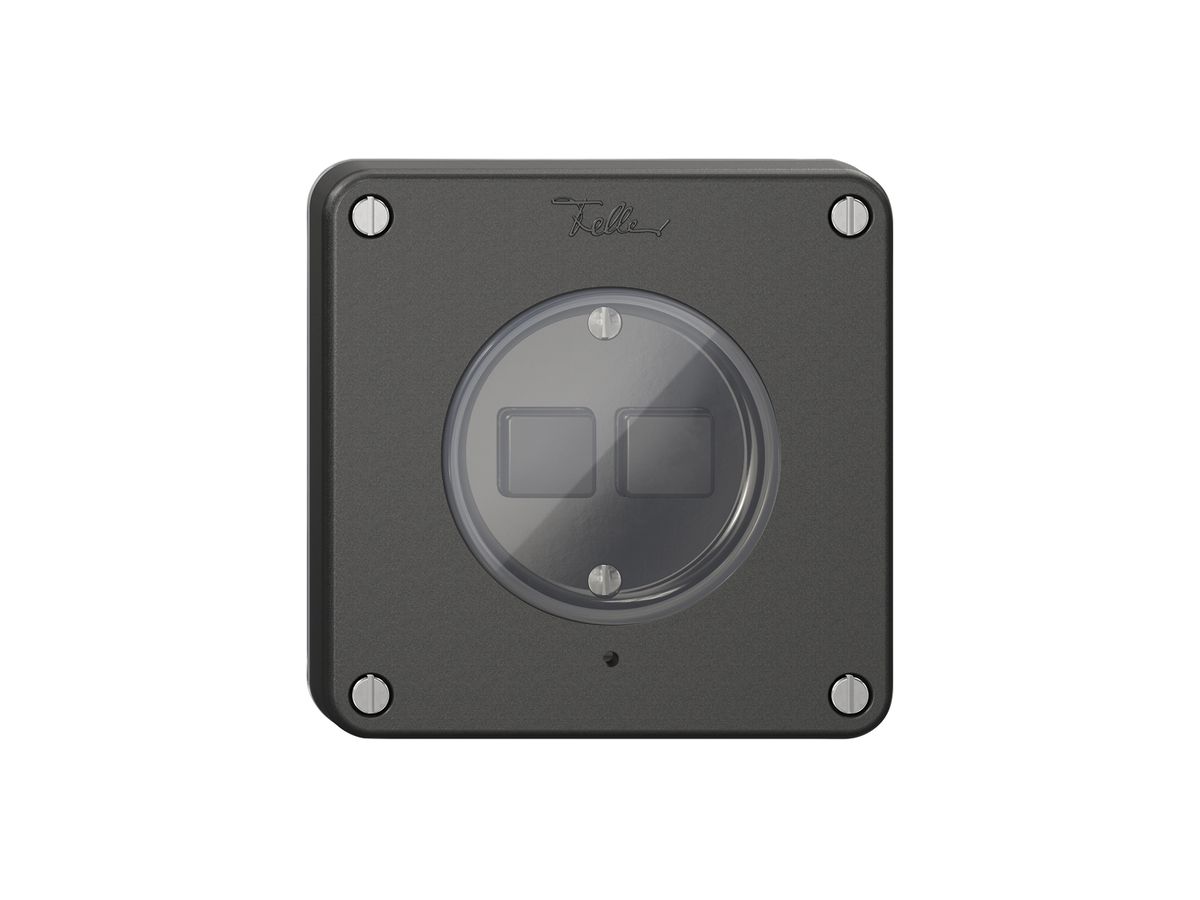 Druckschalter NEVO Wiser SNAPFIX® m.Nebenstelle 2T 2B schwarz