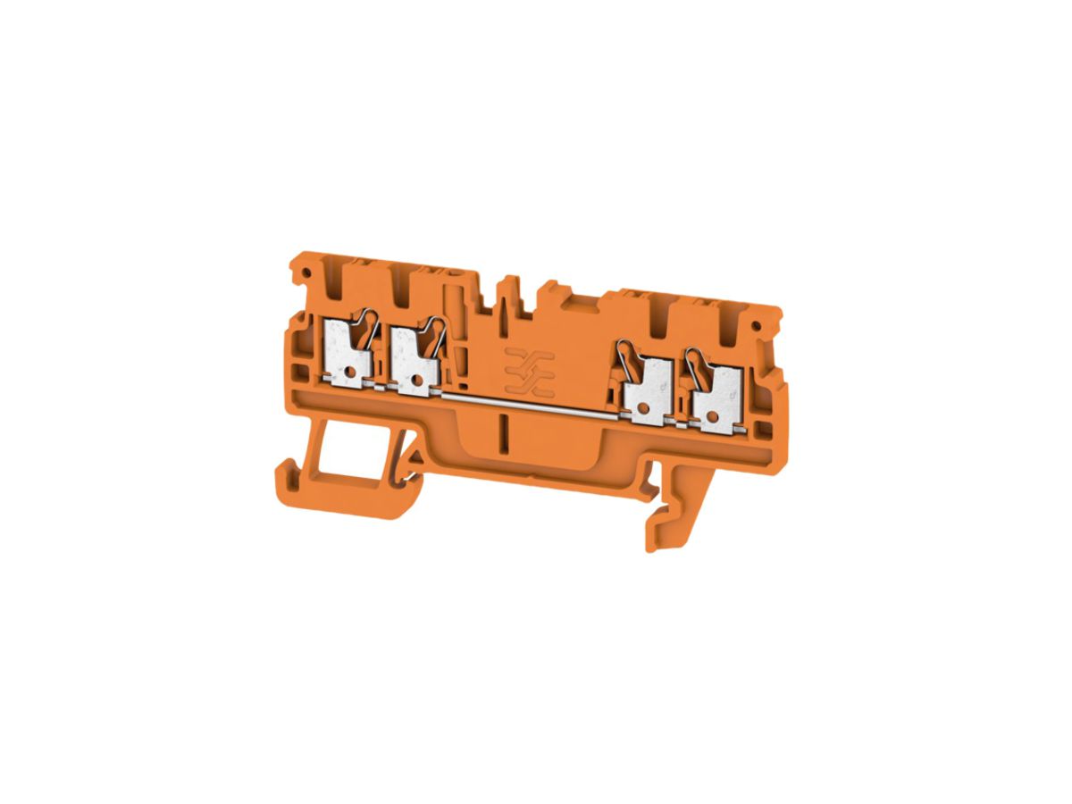 Durchgangs-Reihenklemme Weidmüller A4C PUSH IN 1.5mm² 4 Anschlüsse TS35 orange