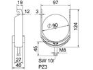 Schnellverleger BET 2056 U-Fuss Kunststoff 82…90mm 1×Kabel Stahl tfZn