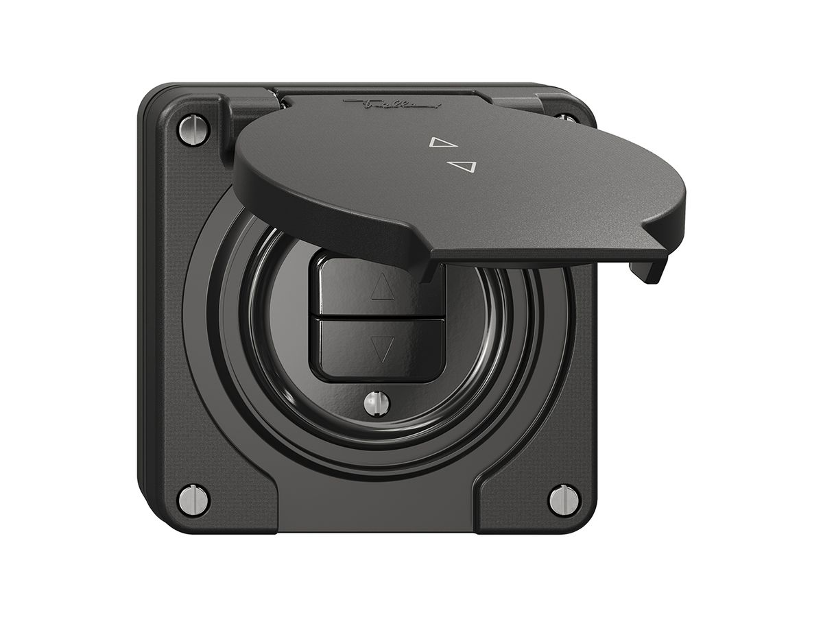 NUP-Storenschalter NEVO, 1-Kanal, Einbautiefe 18 mm, 87×87 mm, schwarz