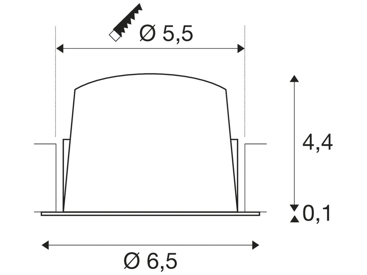 EB-LED-Downlight SLV NUMINOS XS, 7W 200mA 750lm 4000K 20° ws