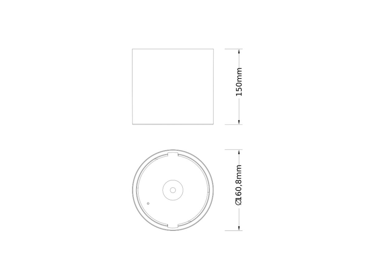 Anbaugehäuse LEDVANCE COMFORT Aluminium Ø160×150mm grau