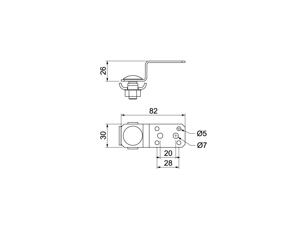 Anschlussbauteil Bettermann 6…8mm mit Doppelüberleger 82×30×26, A2