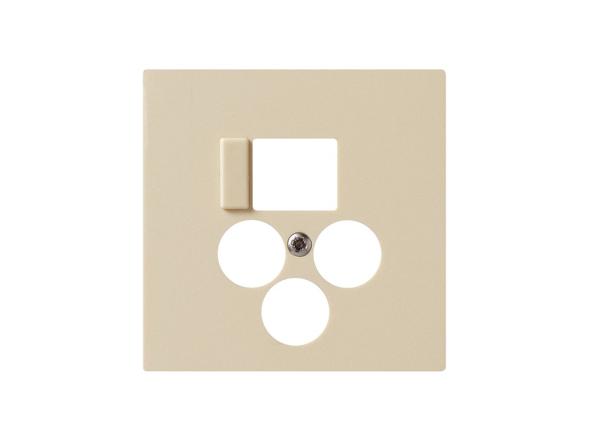 Frontplatte 3×Koax+1×RJ45 kallysto Multimedia R&M beige