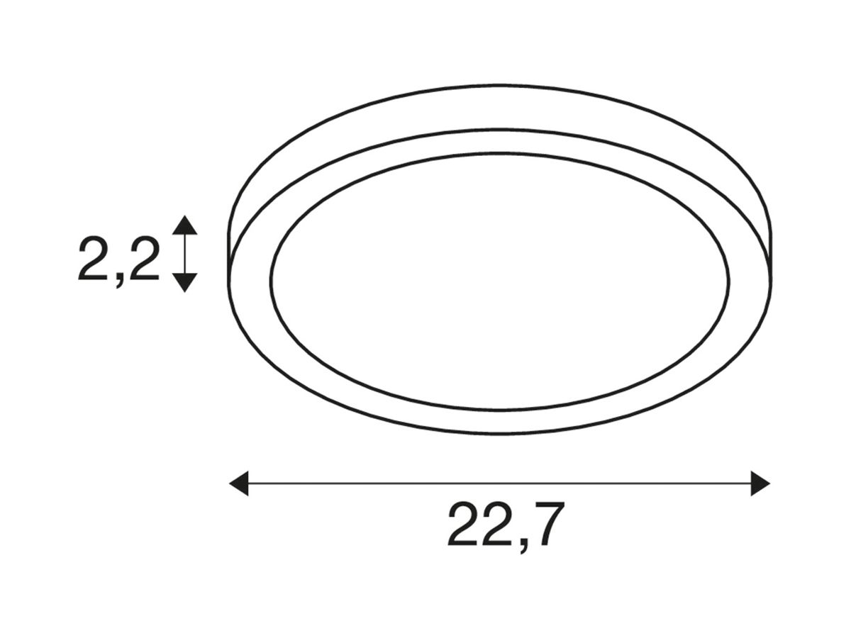 EB-LED-Deckenleuchte SLV VARIO 220 SEN 9W 1150lm 3000…4000K VWB Ø227×22mm weiss