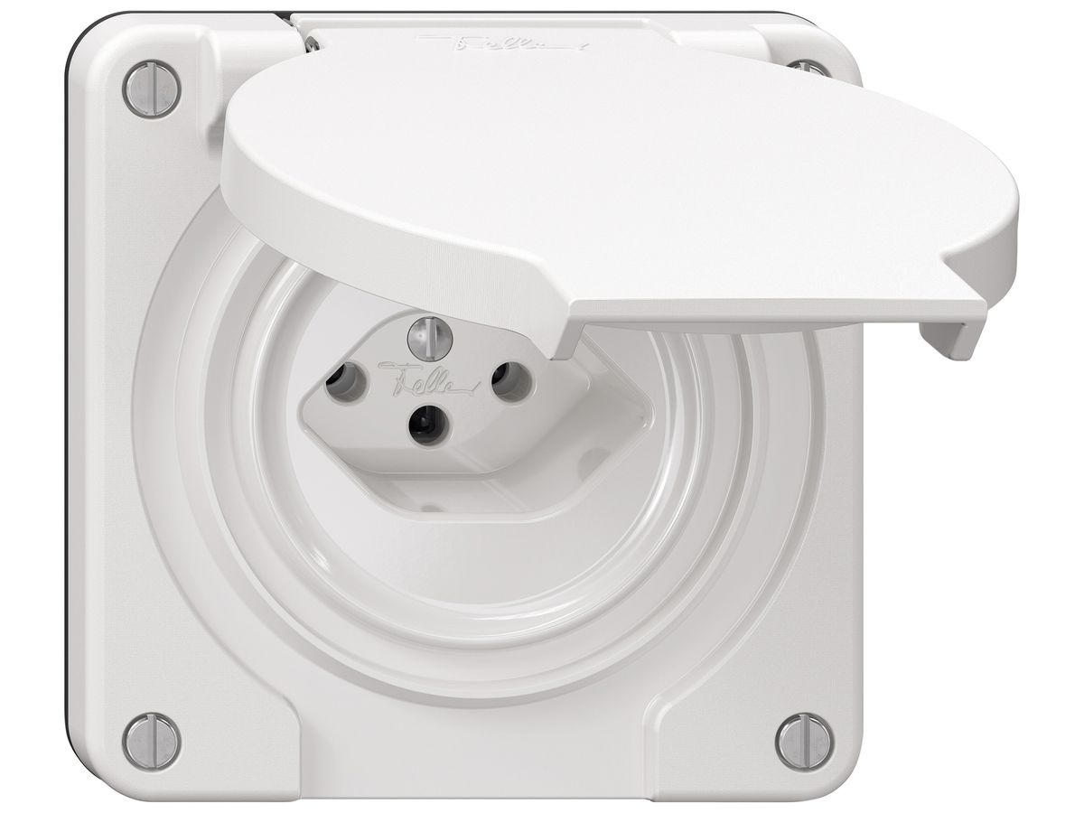 Steckdose NEVO SNAPFIX® 1×T13 10A 250V 87×87×32mm IP21 ws