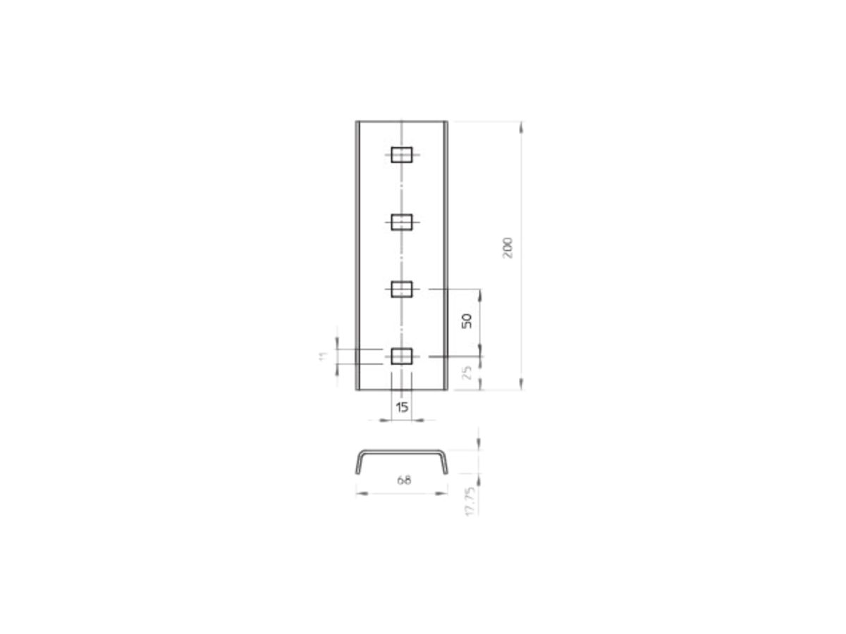 I-Stiel-Verbinder Bettermann 200×68mm verzinkt