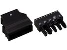 Buchse WAGO 5L 0.5…4mm² schwarz mit Zugentlastungsgehäuse