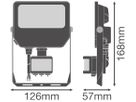 LED-Strahler LEDVANCE COMPACT SEN 18W 1350…2400lm 3000…6500K IP65 VWB 126×168