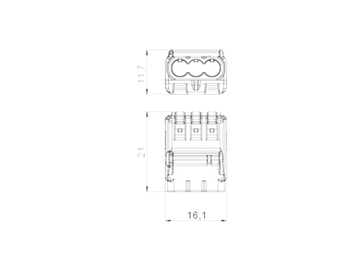 Verbindungsklemme Bettermann 3P 0.2…2.5mm² mit Betätigungshebeln transparent